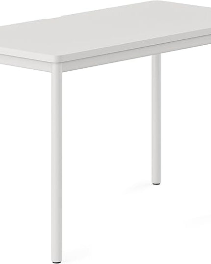 Branch Daily Desk - Functional at Home Office Desk with Effortless Assembly, Timeless Design, Rounded Corners, and Built-in Cable Notch - 48” W x 28.5” H x 24” D - White Work Table
