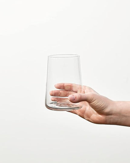 Krosno Glasses for Water, Juices and Other Drinks | Elegant Design | Set of 4 | Capacity 16.6 fl oz | Infinity Collection | Ideal for Home, Restaurant, Parties | Dishwasher Safe