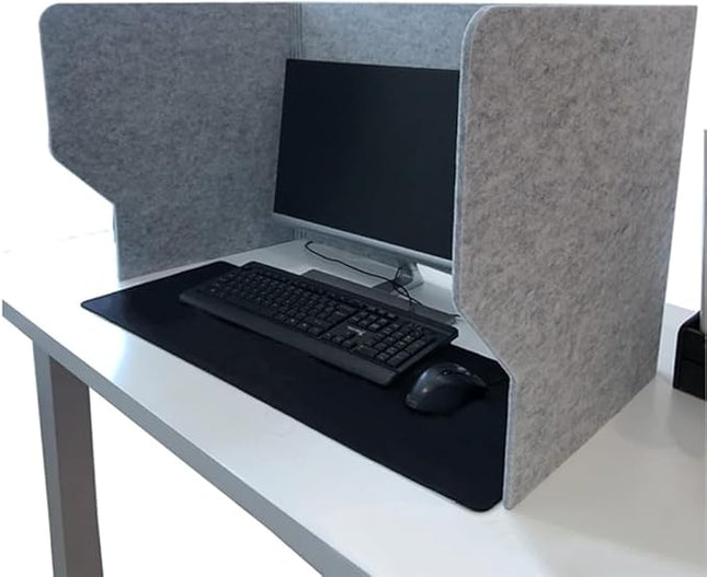 Desk Partition, Sound Absorbing and Noise Reducing Desktop Partition, 60 Cm Privacy Panel, Desk Divider, Polyester Fiber Soundproof Screen