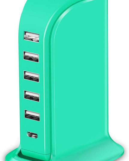 USB Tower Charging Station Upoy, Multiport Chargers for Multiple Devices 40W, Small Charging Hub for Desk, Office, Travel, USB Power Block Adapter for iPhone/Ipad
