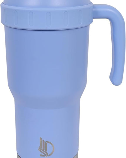 40 Oz Tumbler with Handle & Straw Lid, Insulated Stainless Steel Vacuum Flask, Double Wall Thermal Car Cup for Hot & Cold Drinks, Leak Proof, BPA Free (Cornflower Blue)
