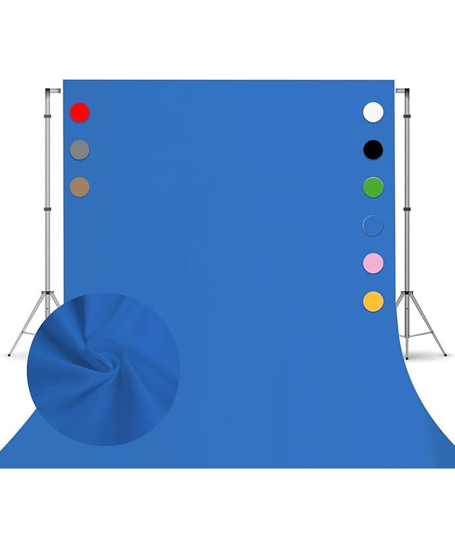 6x8 Ft Polyester Blue Photo Backdrop for Photoshoot Background for Photography Screen Video Recording Blue Screen Photo Background Streaming Video Shooting Backdrop