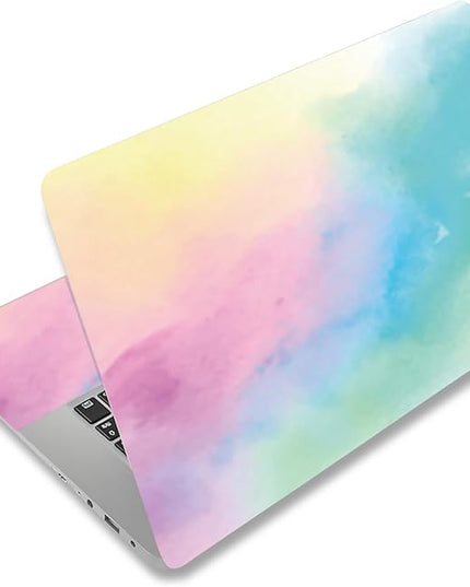 Laptop Skin Sticker Decal, 12" 13" 13.3" 14" 15" 15.4" 15.6" Laptop Vinyl Skin Cover Art Protector Notebook PC (2 Wrist Pad Skins Included), Decorative Waterproof Removable, Watercolor Colorful
