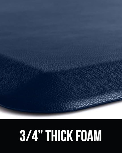 GORILLA GRIP Comfortable Cushioned Kitchen Mats for Floor, 39x20, Waterproof and Stain Resistant Soft Top, 3/4 Inch Thick Ergonomic Standing Desk Anti Fatigue Mat, Foam Supports Ankles and Feet, Navy