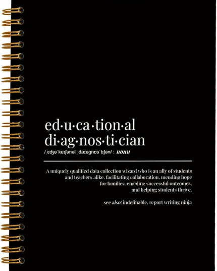 QUICQOD Educational Diagnostician Gifts Notebook,Appreciation Graduation Gifts for Educational Diagnostician Friend,Black Hardcover Spiral Notebook 5.5x8.3