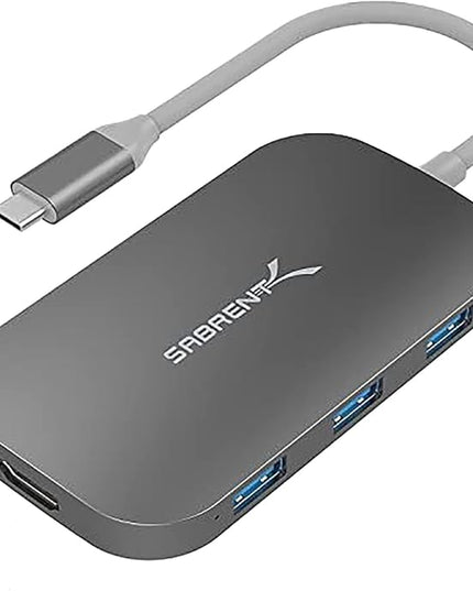 SABRENT 8-in-1 USB Type-C Hub with HDMI(4K) Output, 3 USB 3.0 Ports, 1 USB 2.0 Port, SD/MicroSD Multi-Card Reader [4K and Power Delivery Support] (DS-UHCR)