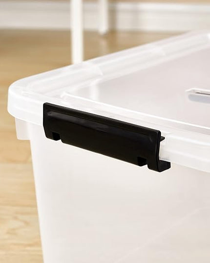 6 Quart Clear Storage Latch Box/Bins, 6-Pack Plastic Container with Latches and Lid
