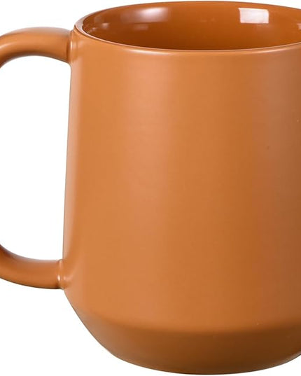 Miicol Ceramic Coffee Mug, 16 oz Large Coffee Cup, Tea Mug with Handle, Flat Bottom Mug for Men, Women, Office, Microwave and Dishwasher Safe, Multi-Color, Burnt Orange