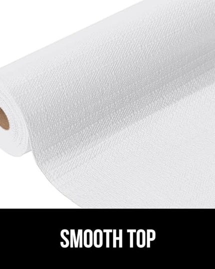 GORILLA GRIP DripGuard Shelf Liner, Non Adhesive Drawer and Kitchen Cabinet Protector, Slip Resistant BPA Free Smooth Surface Plastic Liners for Cabinets, Bathrooms, Closets, 12x240 Inch, White
