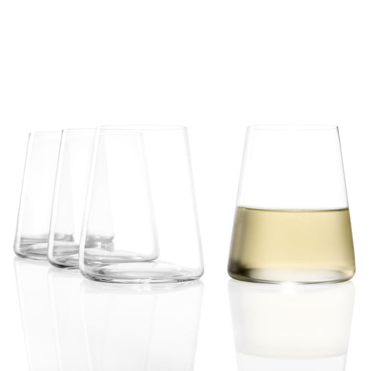 Stölzle Lausitz Power White Wine Tumblers Crystal, 13.5 oz, Set of 4