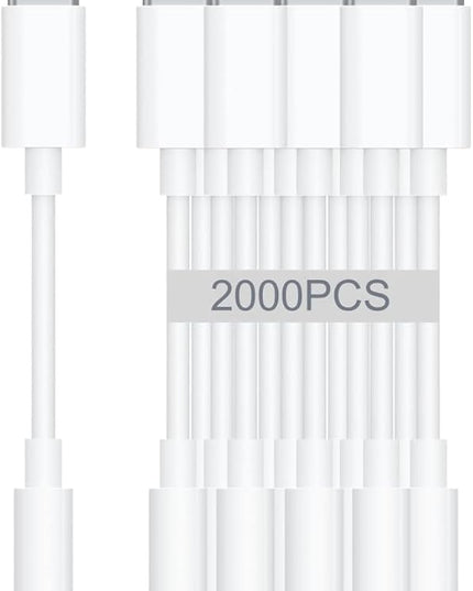 USB-C to 3.5mm Audio Headphone Adapter - HiFi 2000 Pack Compatible with Apple iPhone 17 16 15 Samsung Galaxy S25 S24 S23 S22 S21 Plus Pro Max Ultra Pixel iPad - Type C to Aux Cord Jack Dongle Adapter