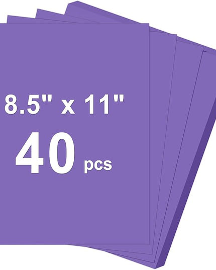 40 Sheets Cardstock 8.5x11, 65lb Dark Purple Card Stock, Construction Paper, 180gsm Thick Printer Paper for Printing, Painting, Card Making, Kids School Supplies,Party Decorations