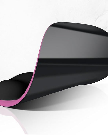 ITNRSIIET Ergonomic Mouse Pad, Cushioned Gel Wrist Rest, Non-Slip Base, Smooth Surface, Cute Multi-Color, 9.5 x 8.2 in, Black-Pink Contrast
