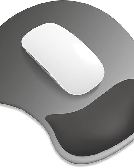 ITNRSIIET Ergonomic Mouse Pad, Cushioned Gel Wrist Rest, Non-Slip Base, Smooth Surface, Cute Multi-Color, 9.5 x 8.2 in, Gray Gradient