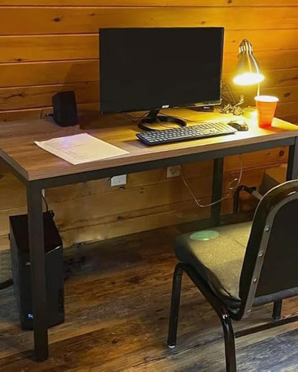 55 Inch Desk - Sturdy Metal Frame Computer Desk, Spacious Office Desk & Writing Desk with Easy Assembly, Durable Workstation for Home Office