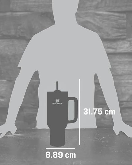 STANLEY Quencher H2.0 Tumbler with Handle and Straw 40 oz | Flowstate 3-Position Lid | Cup Holder Compatible for Travel | Insulated Stainless Steel Cup | BPA-Free | Stainless Steel Shale