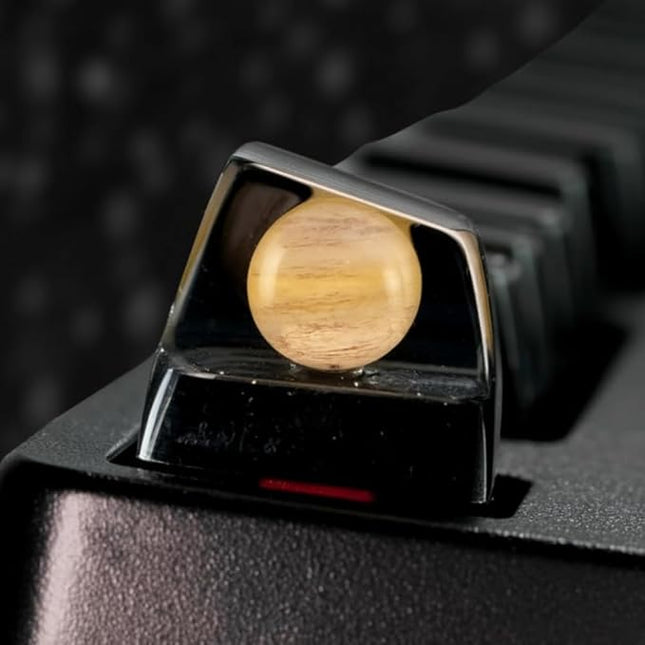 Saturn Planet Artisan Keycap Custom Solar System Planets Keycaps R1 SA Profile 1U ESC Handmade Resin Gaming Galaxy Key Cap Cherry MX Switch Compatible Mechanical Keyboard Space Lover Gift