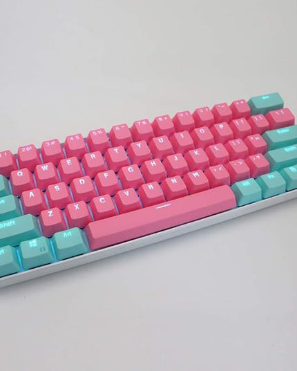 Guffercty kred 61 Keycaps 60 Percent Miami Keycaps Set PBT Keycap Backlit OEM Profile with Key Puller for Cherry MX Switches Mechanical Gaming Keyboard (Miami)