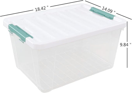 6 Packs 35 L Clear Plastic Stackable Storage Container, Storage Bins with Lids