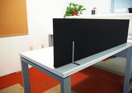 VERSARE SoundSorb Desktop Privacy Panels | Noise Dampening Modesty Panels for Desks | Edge Clip Mounts | PET Material | 48" x 12"-24" Blue Panels with Edge Clips