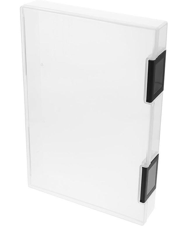 A5 Document Storage Box with Lid, Thickened Black Plastic File Organizer, Dustproof Desktop Office File Case for Paper and Pen Storage