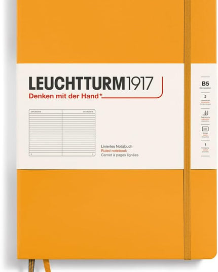 LEUCHTTURM1917 - Notebook Hardcover Composition B5-219 Numbered Pages for Writing and Journaling (Rising Sun, Ruled)