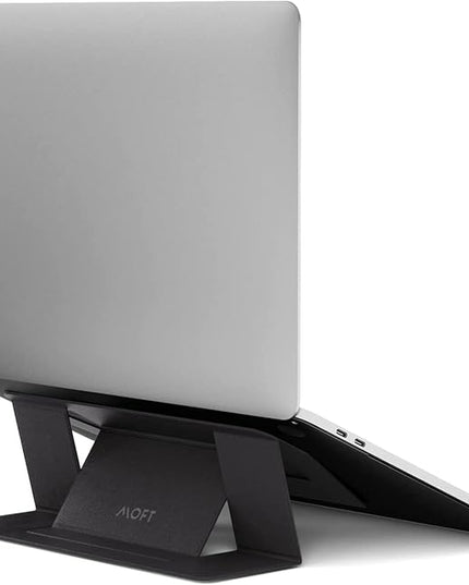 MOFT Laptop Stand for Desk, Stick-On Computer Stand with Dual-Angle, Ergonomic Laptop Riser Holder for Travel, Foldable & Portable MacBook Stand Fits 11.6"-16" Laptops, Black