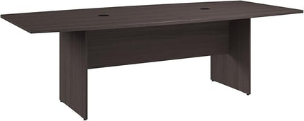 Bush Business Furniture 96-inch Office Conference Table with Wood Base, Boardroom Meeting Space for 8 Users, Storm Gray