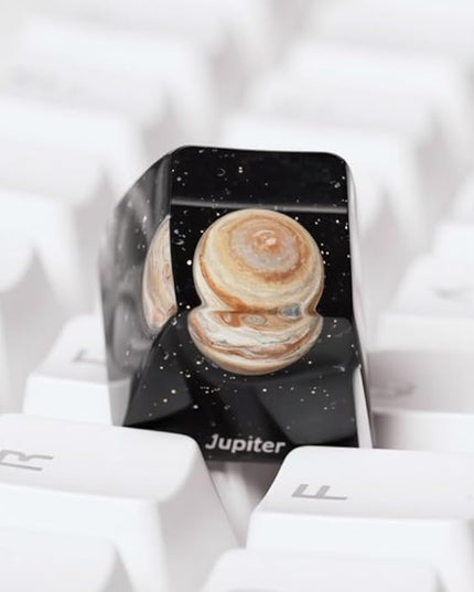 Jupiter Artisan Keycap R1 SA Profile Custom Solar System Planet Keycaps 1U ESC Handmade Resin Gaming Galaxy Key Cap Cherry MX Switch Compatible Mechanical Keyboard Space Lover Gift