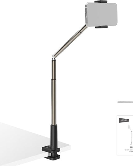 NEEWER Entry Level Version Phone Stand for Desk & Bed, 360° Adjustable Office Table Bedside Overhead Cell Phone Holder Mount Compatible with iPhone Samsung Android for Video Recording Filming, X6