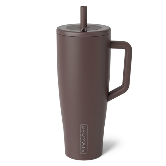 BrüMate Era 40 oz Tumbler with Handle and Straw | 100% Leakproof Insulated Water Bottle Tumbler with Lid and Flexible SoftSip Straw | Made of Stainless Steel | Cup Holder Friendly | 40oz (Java)