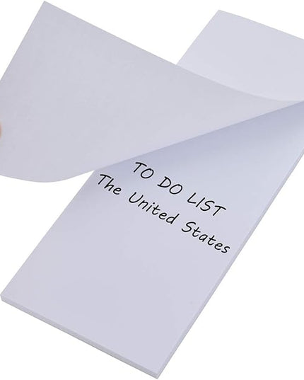 10 Pack 50Sheets 3.5"x8.5" Plain Notepads-Memo Pads-Scratch Pads-White Blank Writing Pads for Concession Stand,Restaurant Server,School and Office Supplies