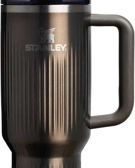 STANLEY Quencher H2.0 Tumbler with Handle and Straw 40 oz | Flowstate 3-Position Lid | Cup Holder Compatible for Travel | Insulated Stainless Steel Cup | BPA-Free | Fluted Gunmetal Shine