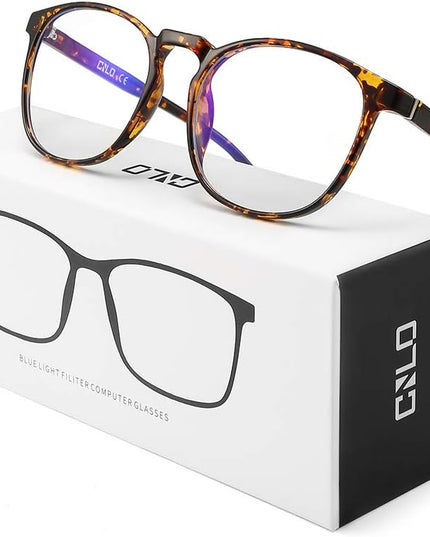 CNLO Blue Light Blocking Glasses,Computer Glasses,Anti Eyestrain, Lightweight Frame Eyeglasses,Men/Women… (Amber)
