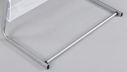 GENMO Floor-Standing Magazine Rack, Carbon Iron Steel, Silver, 4 Large Shelves, Convenient Installation, Suitable for Reception Areas