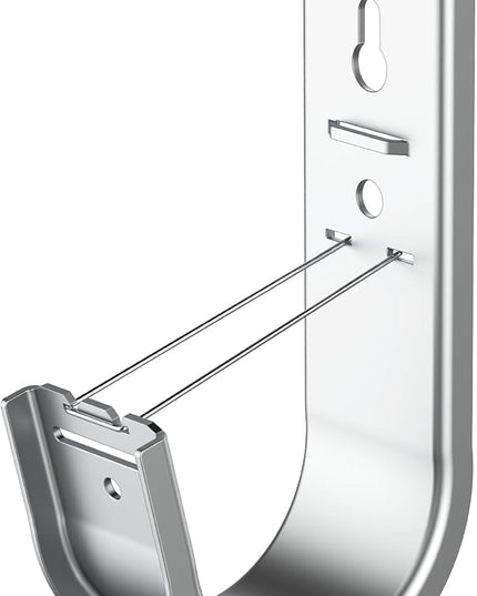 ForoGore 100 Pack 2 Inch J Hook Wall Mount J Hook with Retainer Clip Galvanized Steel Wall Cable Hooks Smooth Round Edge J Hook for Hanging Wire Cable Management & Organization Solution