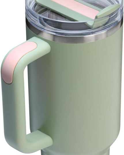 STANLEY Quencher H2.0 Tumbler with Handle and Straw - 40 Fluid Ounces, Flowstate 3-Position Lid, Insulated Stainless Steel, BPA-Free, Cup Holder Compatible, Lichen