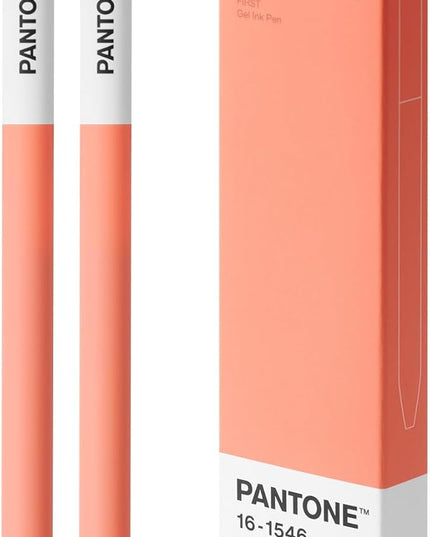 Kaco FIRST Gel Pens 2 Pieces with Black Ink, 0.5 mm Fine Point, Smooth Writing Experience, Aesthetic Cute Stationery for Journaling, Note Taking Pens (2019 Living Coral)