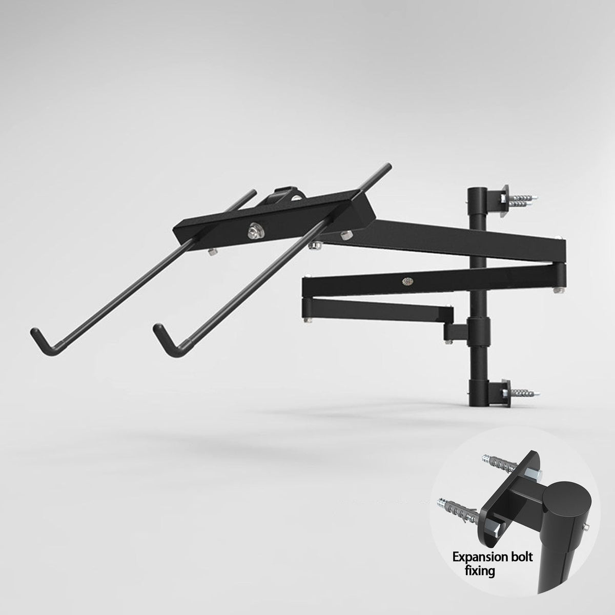 KxTsng Wall Mount Laptop Stand Arm, Height Adjustable Up to 15.7 Inches (40cm), 360° Swivel Articulating Arm with Adjustable Tray Hooks, Holds Up to 11 lbs (5kg), Fits 13-17 Inch Laptops