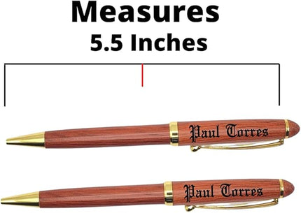 Personalized Wooden Ballpoint Pen with Personalized Case | Rosewood Pen Set | Fully Customizable | Gift for graduations, birthdays, weddings, for him and for her (Pen and Pencil w/Case)