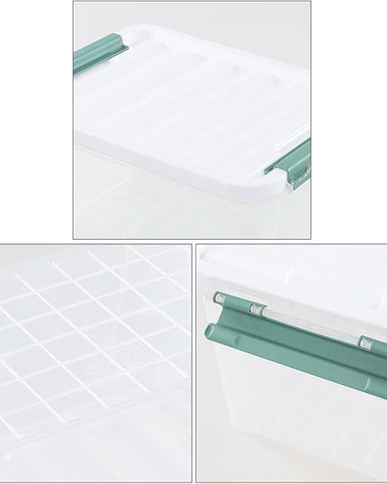Readsky 36 Quart Plastic Clear Storage Bins with Lids, Large Latch Boxes, 4-Pack