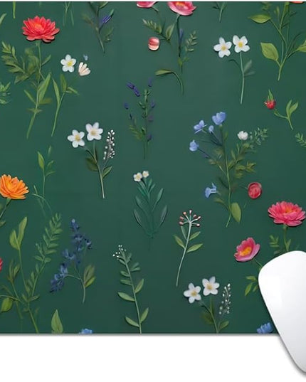 Flower Branch Pattern Cute Square Mouse pad, Texture, Waterproof, Anti Slip Rubber Base, Computer Mouse pad, Laptop Mouse pad