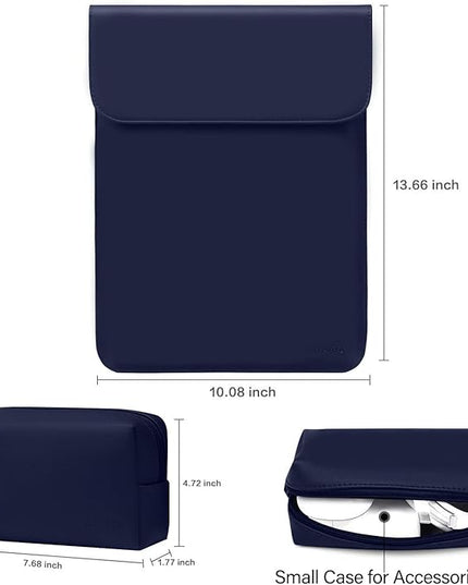 MOSISO Laptop Case 13 inch, 13 inch Laptop Sleeve Compatible with MacBook Air M4 M3 M2 M1 2025-2018 / Pro M2 M1 2025-2016, Faux Suede Leather Case with Small Bag, Navy Blue