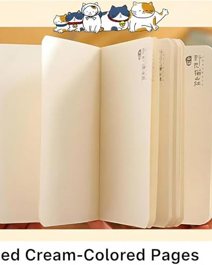 KetA Japanese Notebook – 4.7x 3 inch, (12×8 cm) 180 Sheets Mini Stationery, Cute journal for teens & women, B