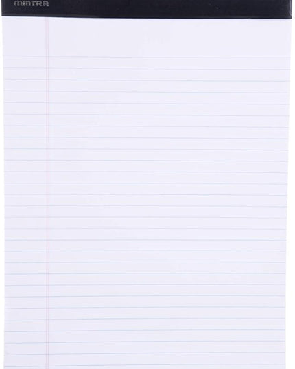 Mintra Office Legal Pads - ((BASIC WHITE 6pk, 8.5in x 11in, WIDE RULED))