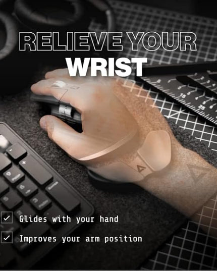 DELTAHUB Carpio G2.0 - Advanced Ergonomic Right-Handed Gaming Wrist Rest for Mouse - Superior Support for Serious Gamers - Anti-Fatigue, Smooth Glide (Large, Right, Grey)