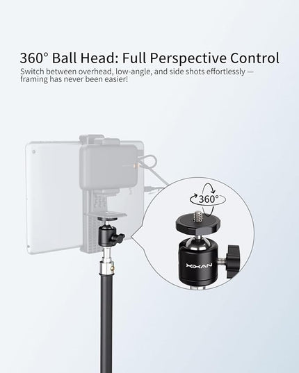 Large Screen Teleprompter Holder for Tablet & Phone with 70.8" Extendable Tripod, Dual Device Design, Compatible with iPad/iPhone/Samsung and More. Perfect for Live Streaming/Video Recording