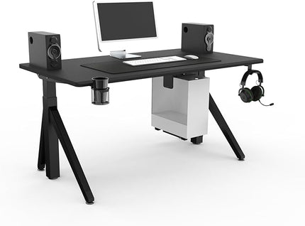 DEZCTOP Revon Pro Electric Standing Desk, 59" x 31.5" Large Work Surface, Height Adjustable (27.6"-47.2"), Sturdy Keel Frame, with Magnetic Modular System, Anti-Collision, Ash Black for Home Office