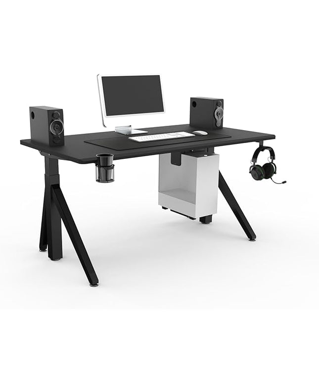 DEZCTOP Revon Pro Electric Standing Desk, 59" x 31.5" Large Work Surface, Height Adjustable (27.6"-47.2"), Sturdy Keel Frame, with Magnetic Modular System, Anti-Collision, Ash Black for Home Office