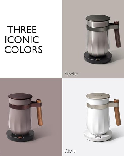 Hot & Cold Drinking Chocolate System - The ALL-NEW Velvetiser from Hotel Chocolat - Kit includes hot chocolate maker, 10 serving taster box, mug and glass - Pewter Edition
